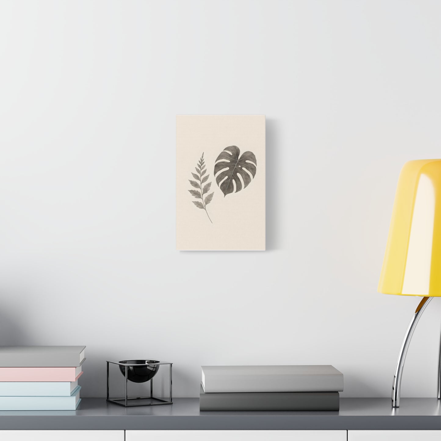 Botanical Wall Art Print, Minimalist Home Decor, Nature Artwork, Modern Room Decor, Fern and Monstera Leaves
