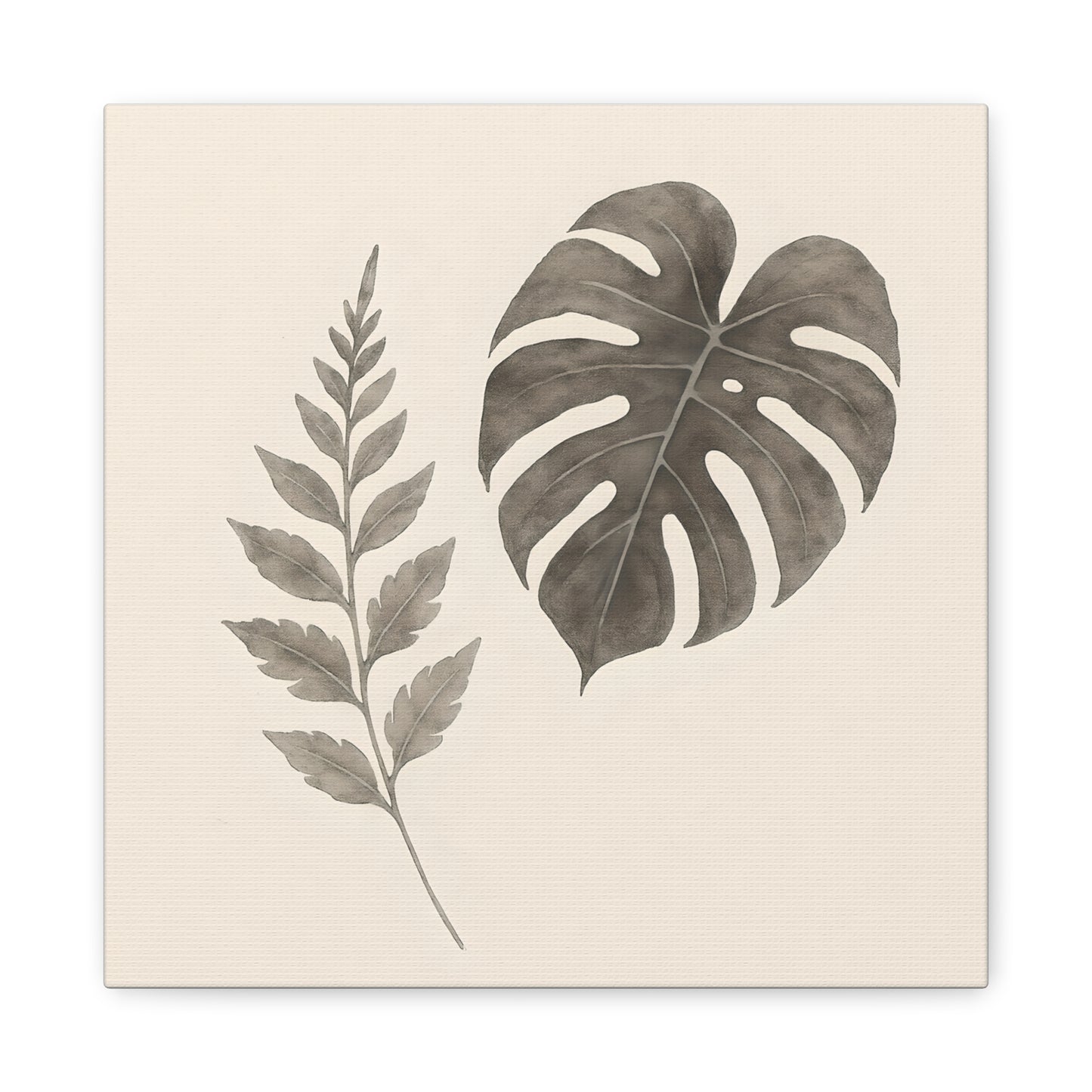 Botanical Wall Art Print, Minimalist Home Decor, Nature Artwork, Modern Room Decor, Fern and Monstera Leaves