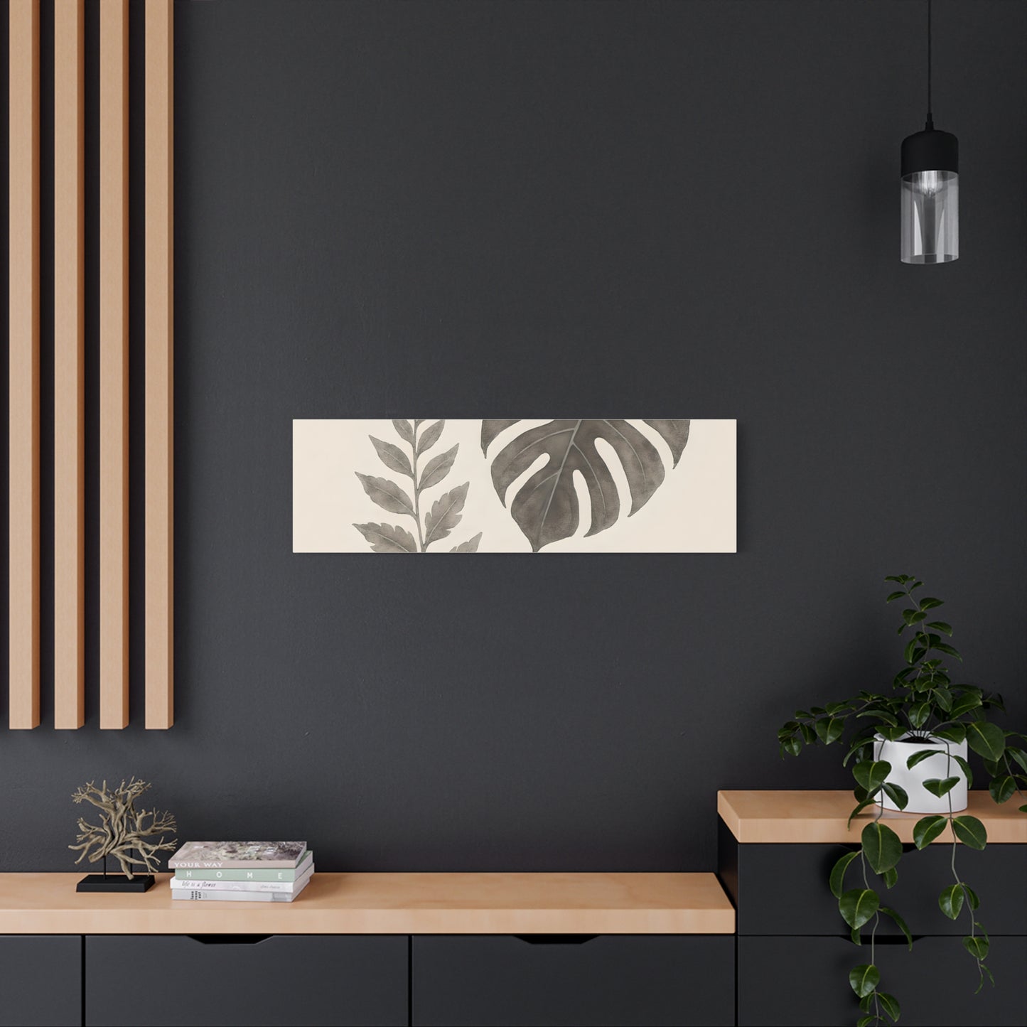 Botanical Wall Art Print, Minimalist Home Decor, Nature Artwork, Modern Room Decor, Fern and Monstera Leaves