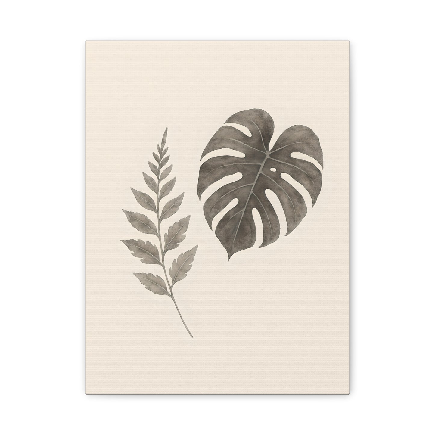 Botanical Wall Art Print, Minimalist Home Decor, Nature Artwork, Modern Room Decor, Fern and Monstera Leaves