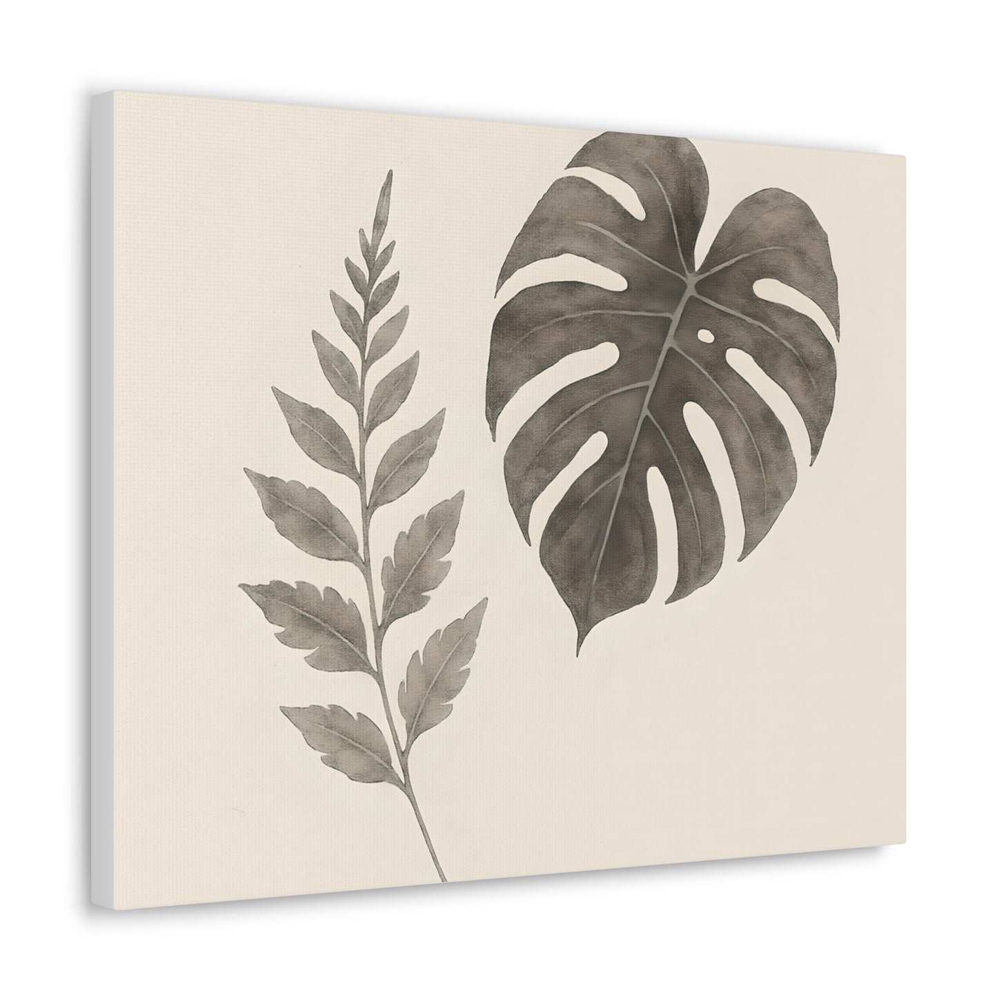 Botanical Wall Art Print, Minimalist Home Decor, Nature Artwork, Modern Room Decor, Fern and Monstera Leaves