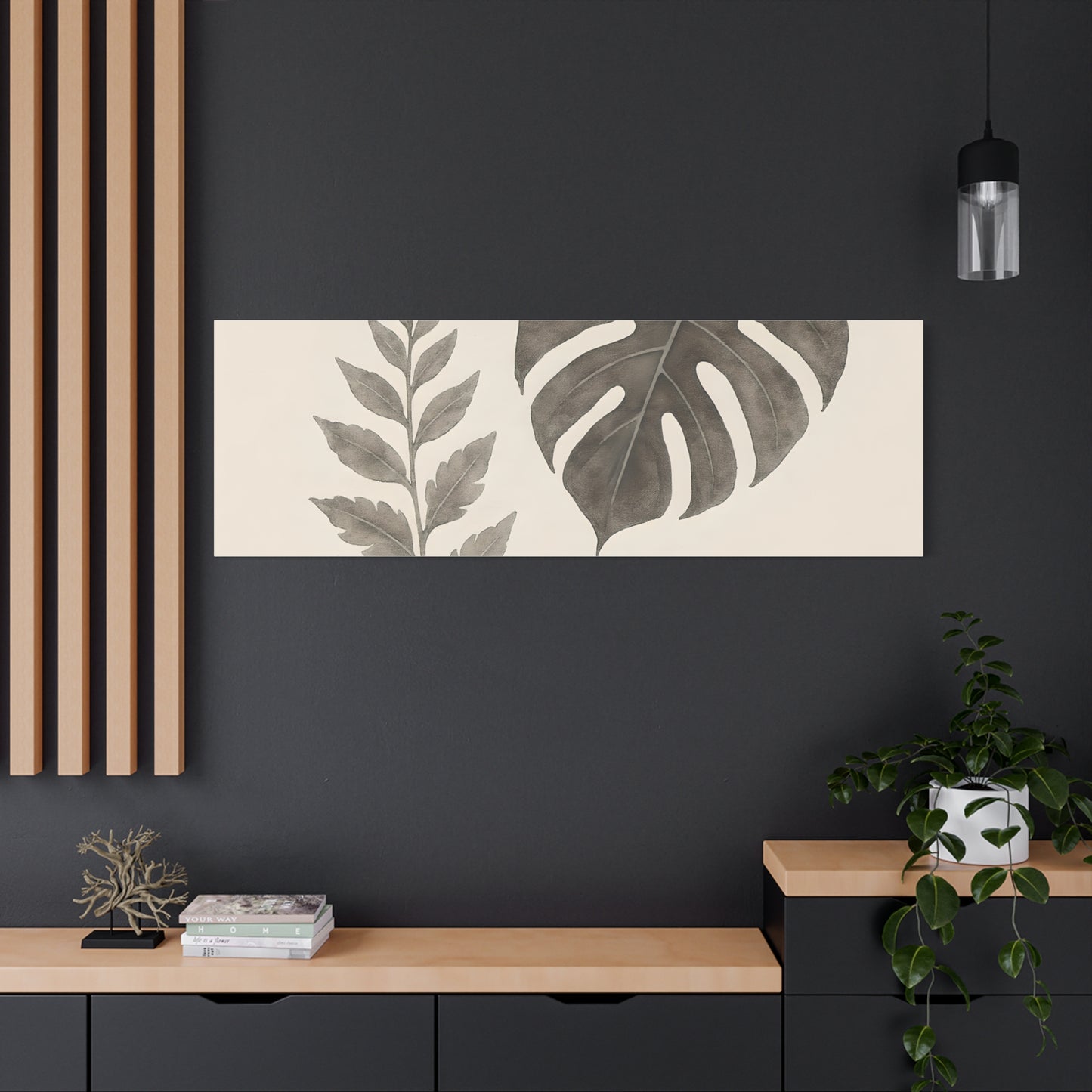 Botanical Wall Art Print, Minimalist Home Decor, Nature Artwork, Modern Room Decor, Fern and Monstera Leaves