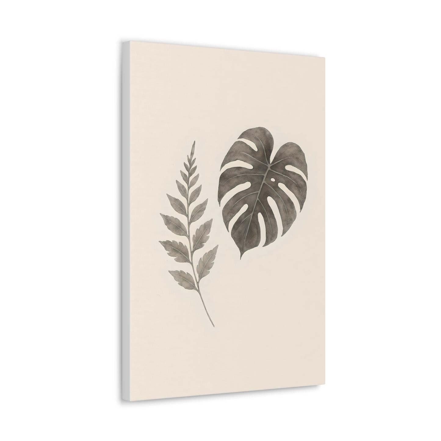 Botanical Wall Art Print, Minimalist Home Decor, Nature Artwork, Modern Room Decor, Fern and Monstera Leaves