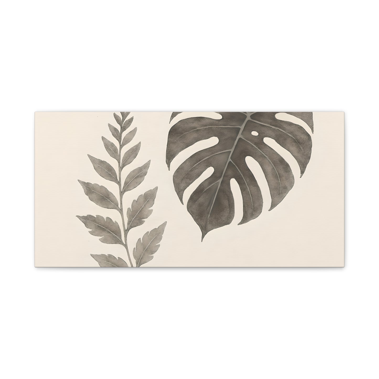 Botanical Wall Art Print, Minimalist Home Decor, Nature Artwork, Modern Room Decor, Fern and Monstera Leaves
