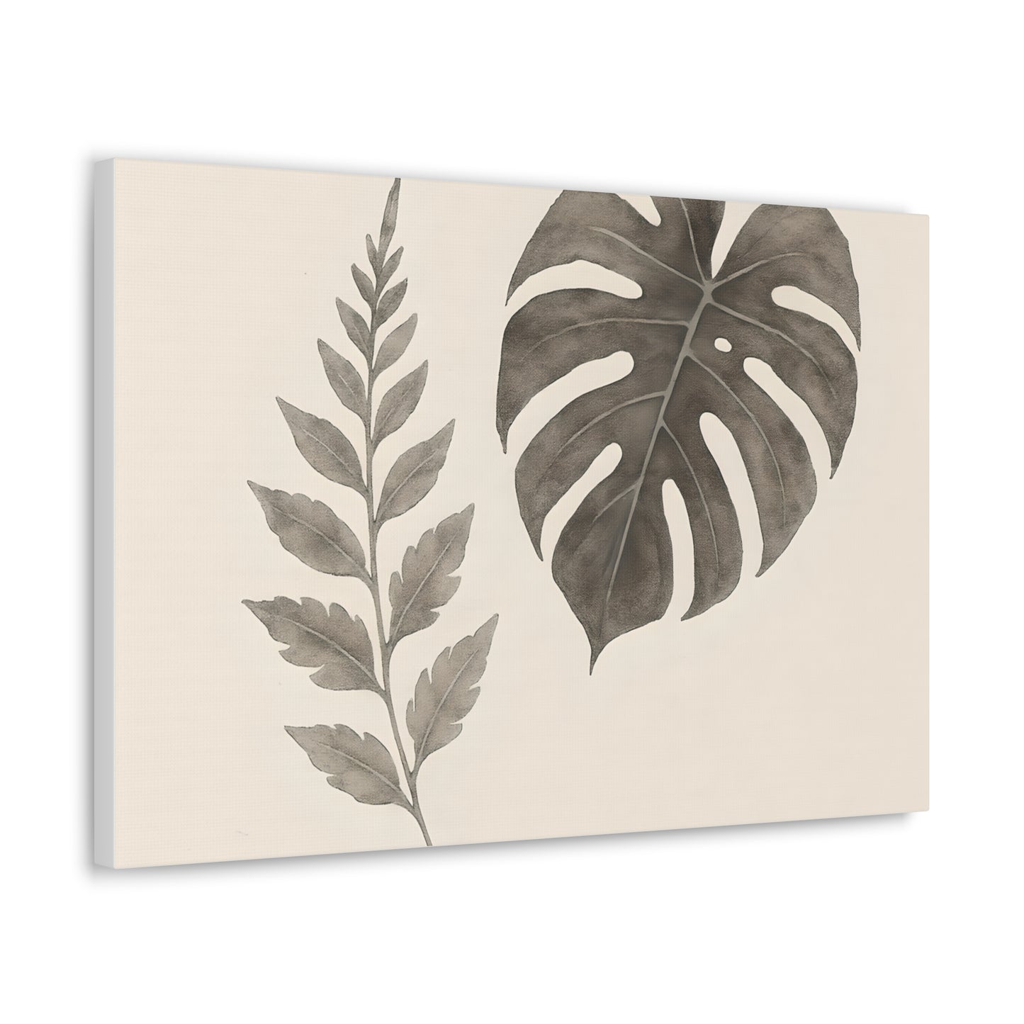 Botanical Wall Art Print, Minimalist Home Decor, Nature Artwork, Modern Room Decor, Fern and Monstera Leaves