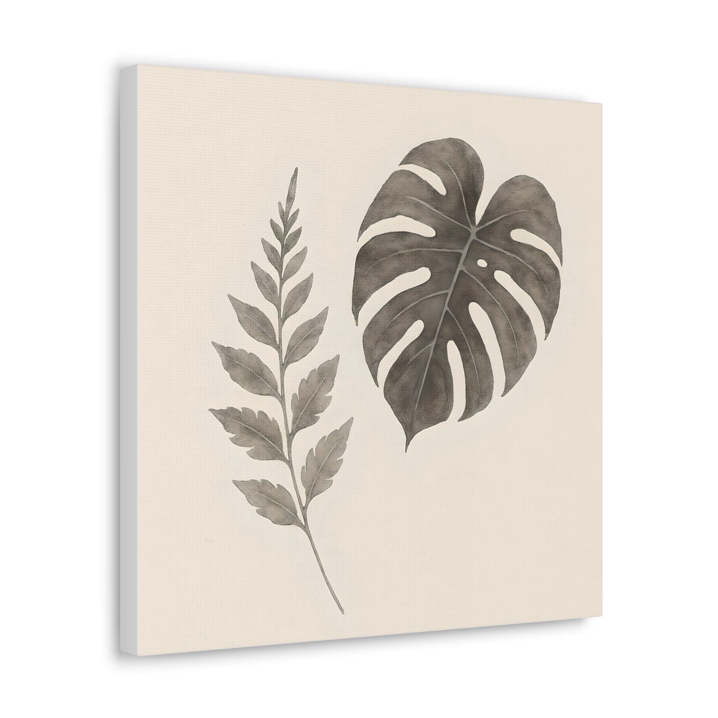 Botanical Wall Art Print, Minimalist Home Decor, Nature Artwork, Modern Room Decor, Fern and Monstera Leaves