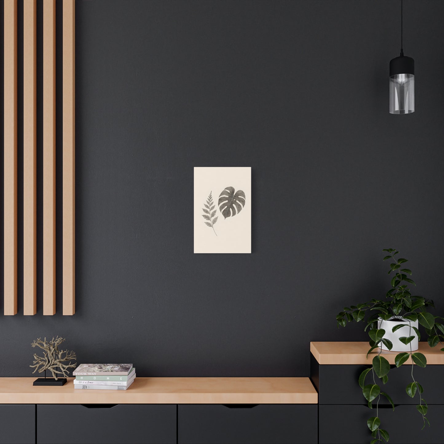Botanical Wall Art Print, Minimalist Home Decor, Nature Artwork, Modern Room Decor, Fern and Monstera Leaves