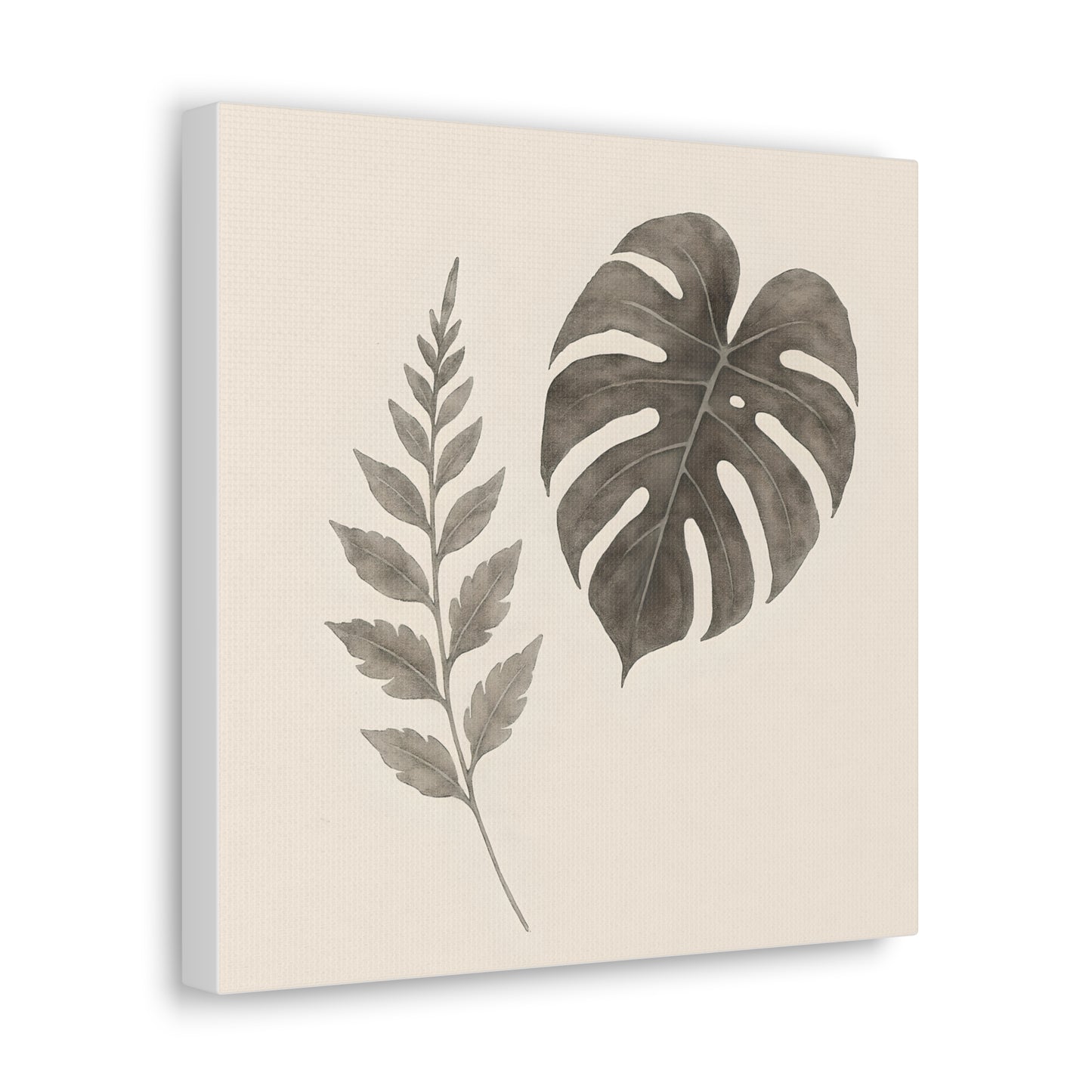 Botanical Wall Art Print, Minimalist Home Decor, Nature Artwork, Modern Room Decor, Fern and Monstera Leaves