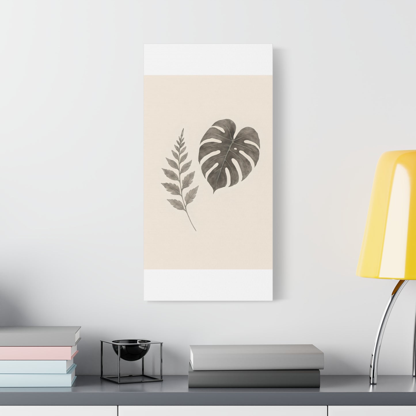 Botanical Wall Art Print, Minimalist Home Decor, Nature Artwork, Modern Room Decor, Fern and Monstera Leaves