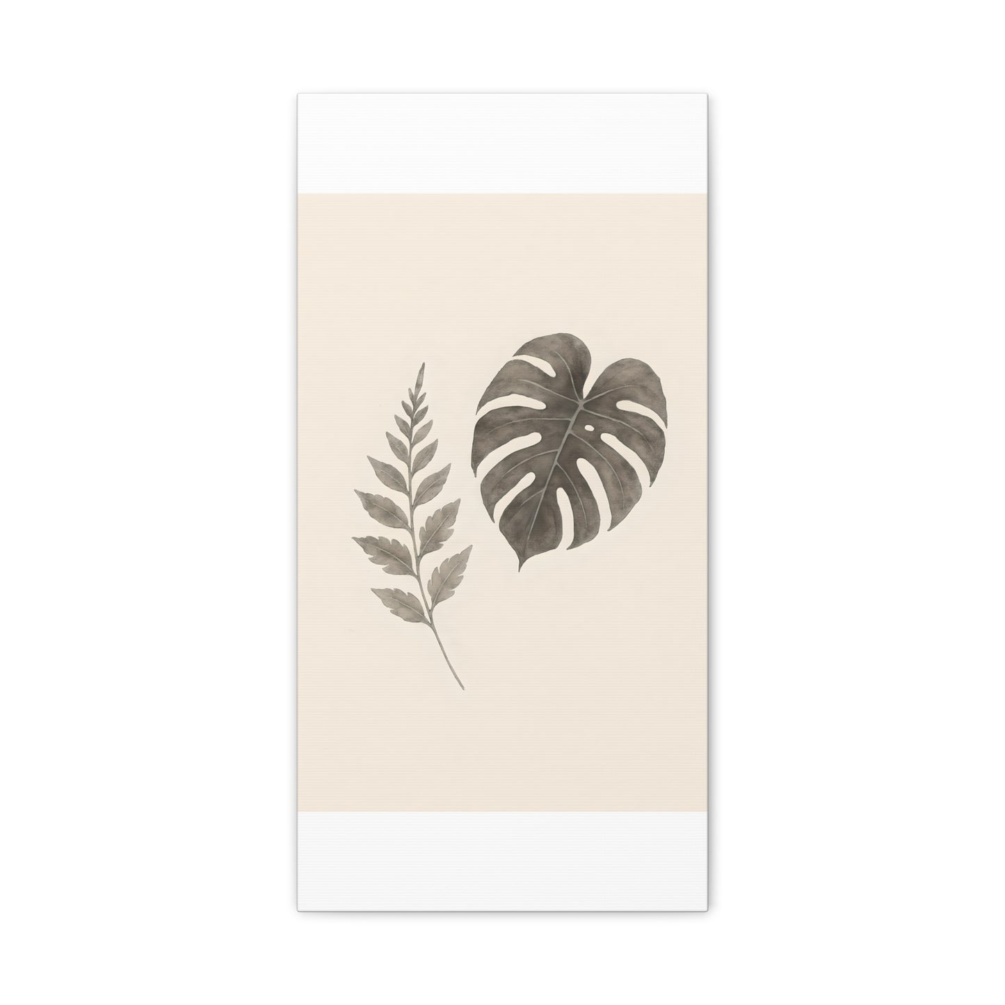 Botanical Wall Art Print, Minimalist Home Decor, Nature Artwork, Modern Room Decor, Fern and Monstera Leaves