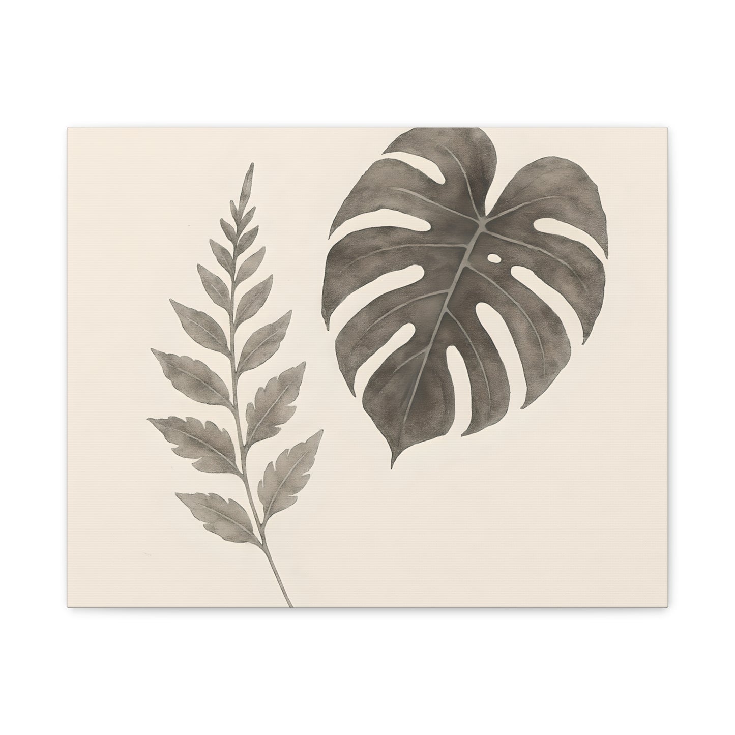 Botanical Wall Art Print, Minimalist Home Decor, Nature Artwork, Modern Room Decor, Fern and Monstera Leaves