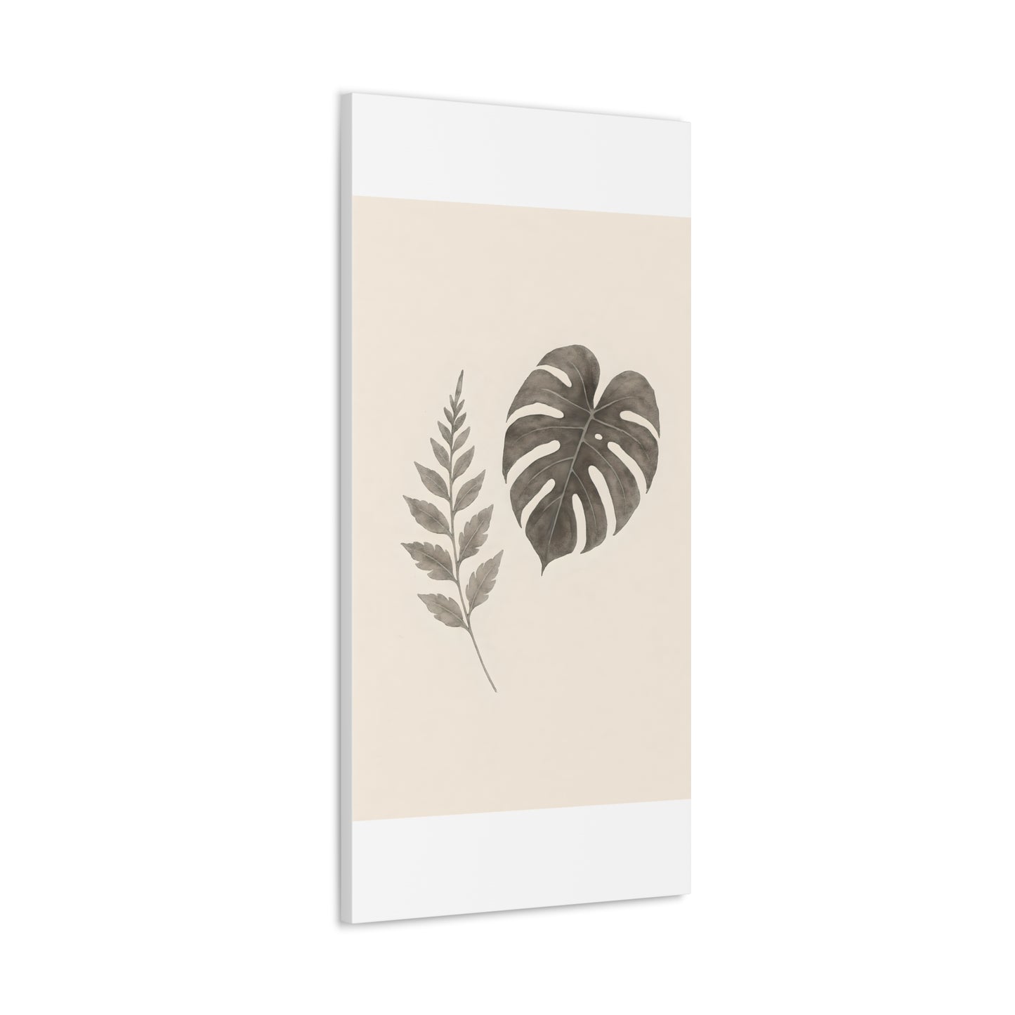 Botanical Wall Art Print, Minimalist Home Decor, Nature Artwork, Modern Room Decor, Fern and Monstera Leaves