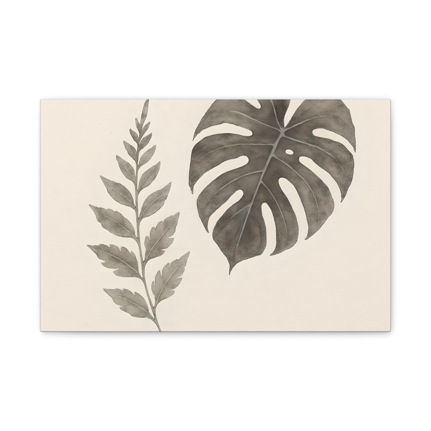 Botanical Wall Art Print, Minimalist Home Decor, Nature Artwork, Modern Room Decor, Fern and Monstera Leaves