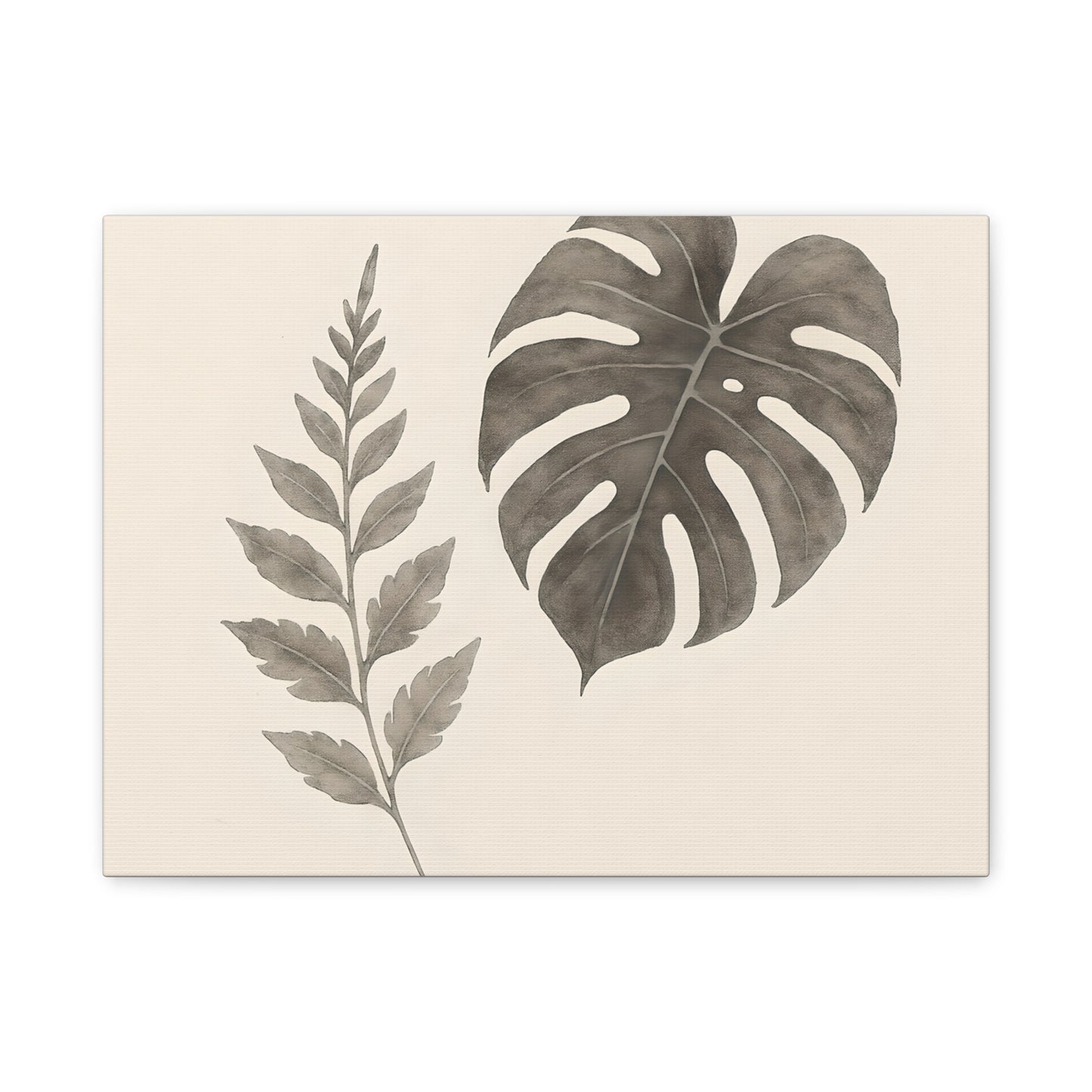 Botanical Wall Art Print, Minimalist Home Decor, Nature Artwork, Modern Room Decor, Fern and Monstera Leaves
