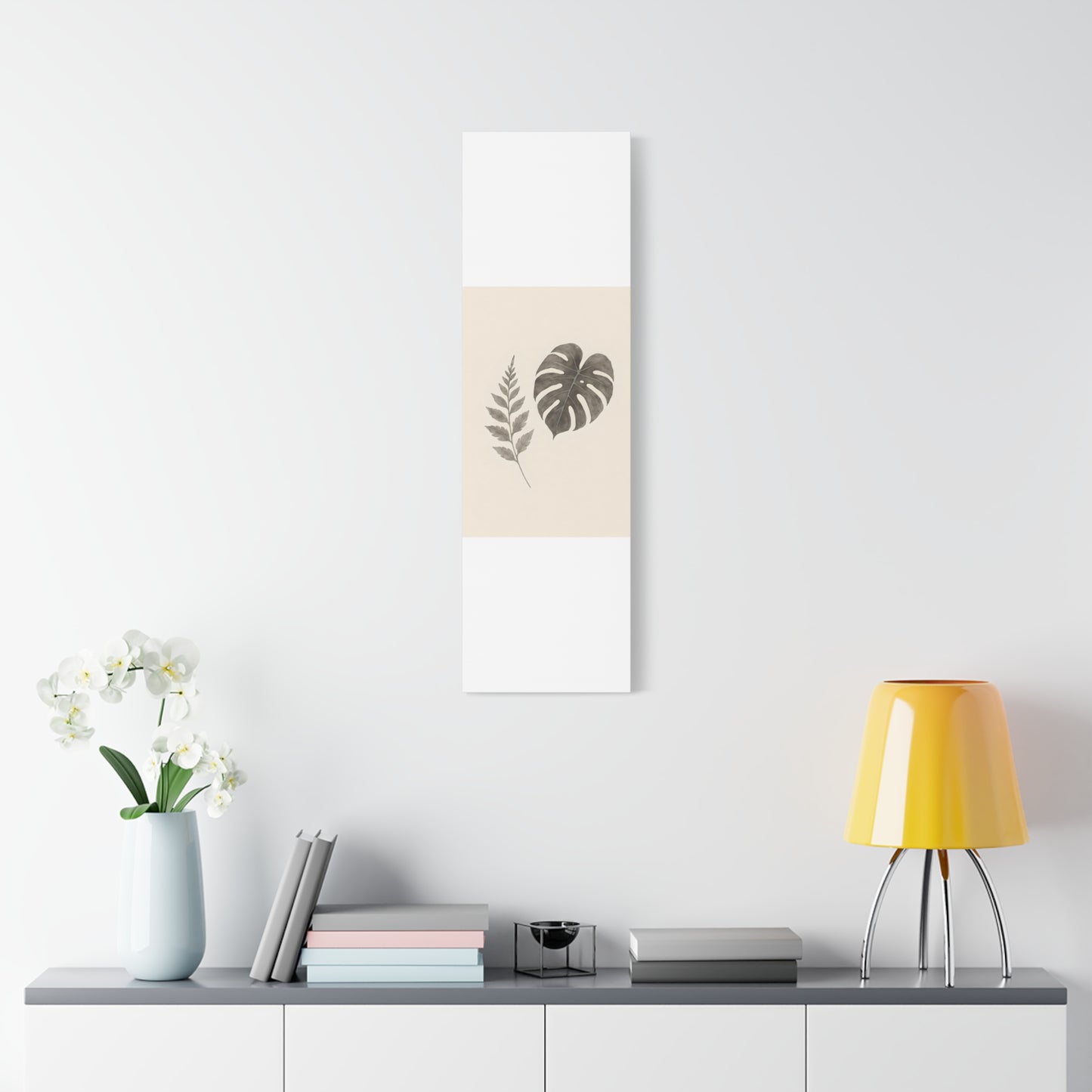 Botanical Wall Art Print, Minimalist Home Decor, Nature Artwork, Modern Room Decor, Fern and Monstera Leaves