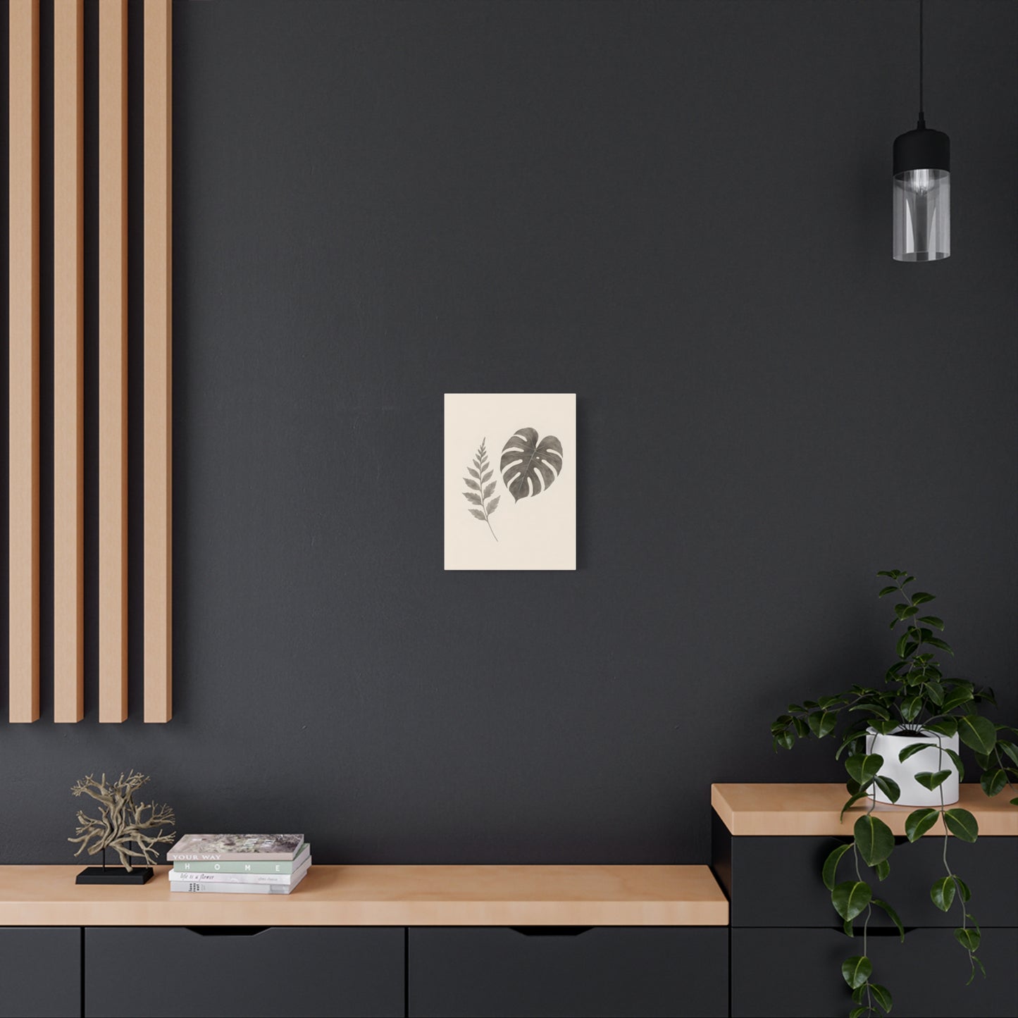 Botanical Wall Art Print, Minimalist Home Decor, Nature Artwork, Modern Room Decor, Fern and Monstera Leaves