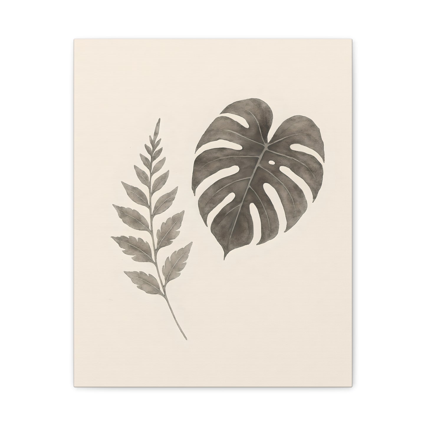 Botanical Wall Art Print, Minimalist Home Decor, Nature Artwork, Modern Room Decor, Fern and Monstera Leaves