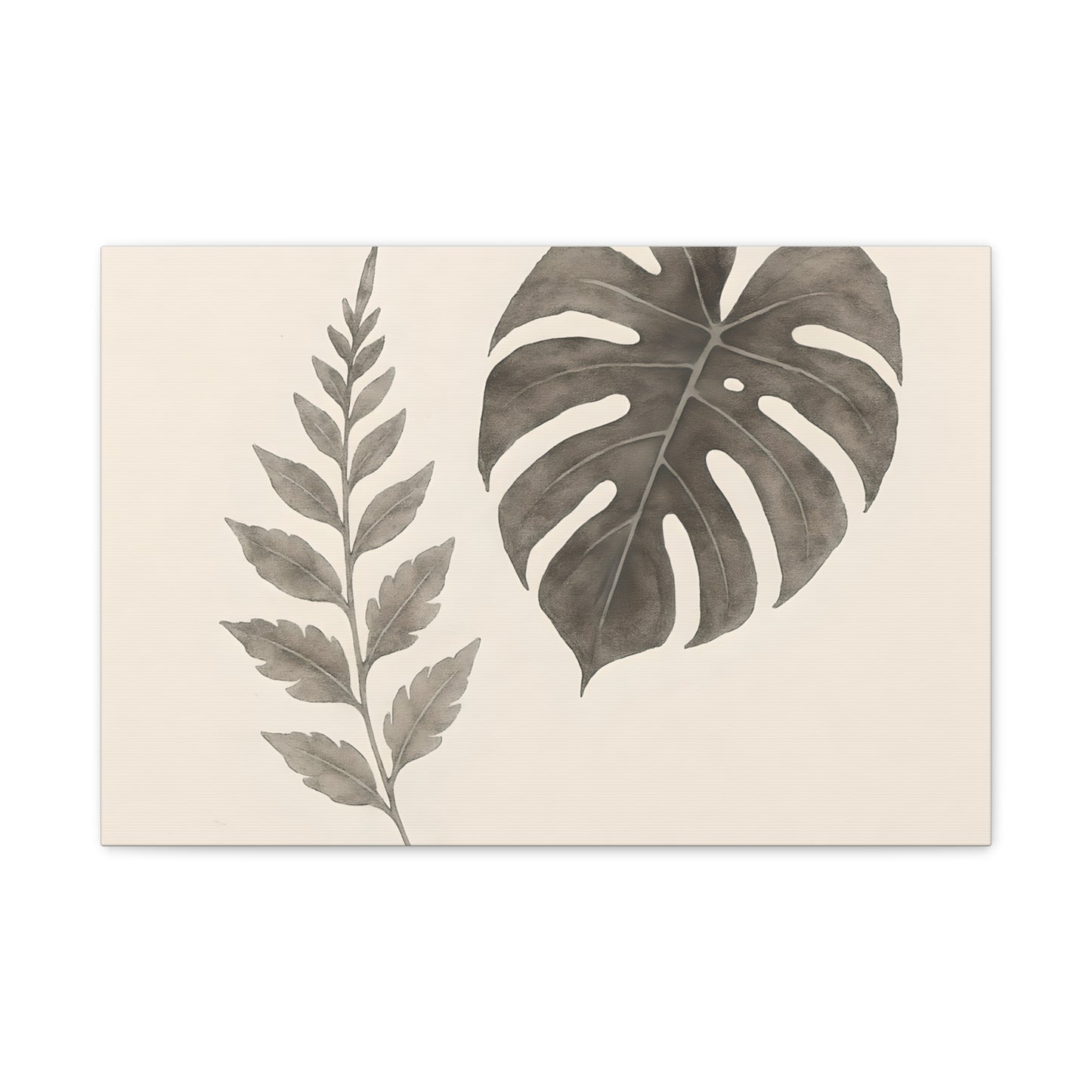 Botanical Wall Art Print, Minimalist Home Decor, Nature Artwork, Modern Room Decor, Fern and Monstera Leaves