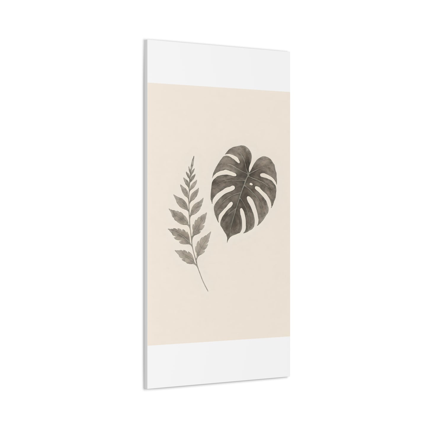 Botanical Wall Art Print, Minimalist Home Decor, Nature Artwork, Modern Room Decor, Fern and Monstera Leaves