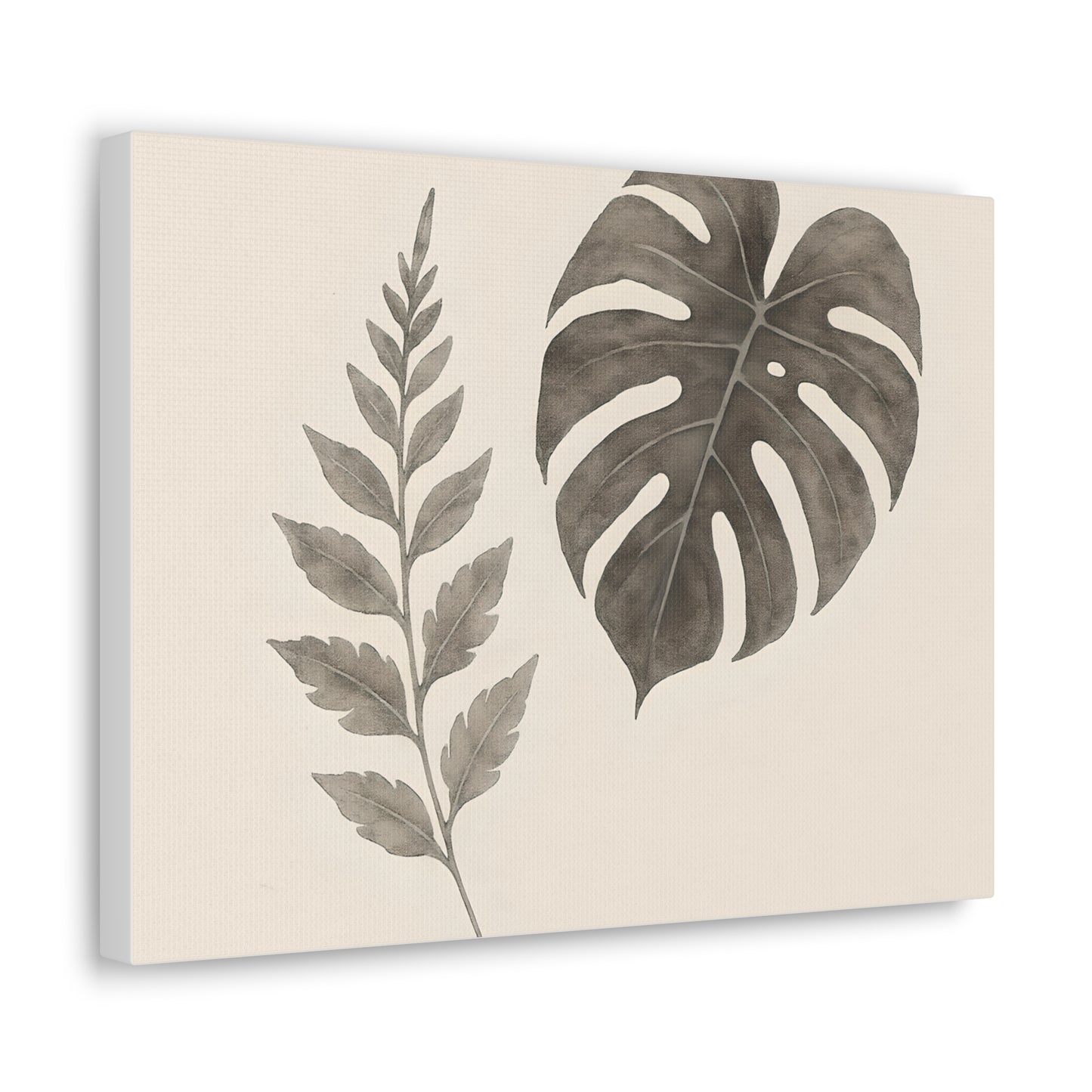 Botanical Wall Art Print, Minimalist Home Decor, Nature Artwork, Modern Room Decor, Fern and Monstera Leaves