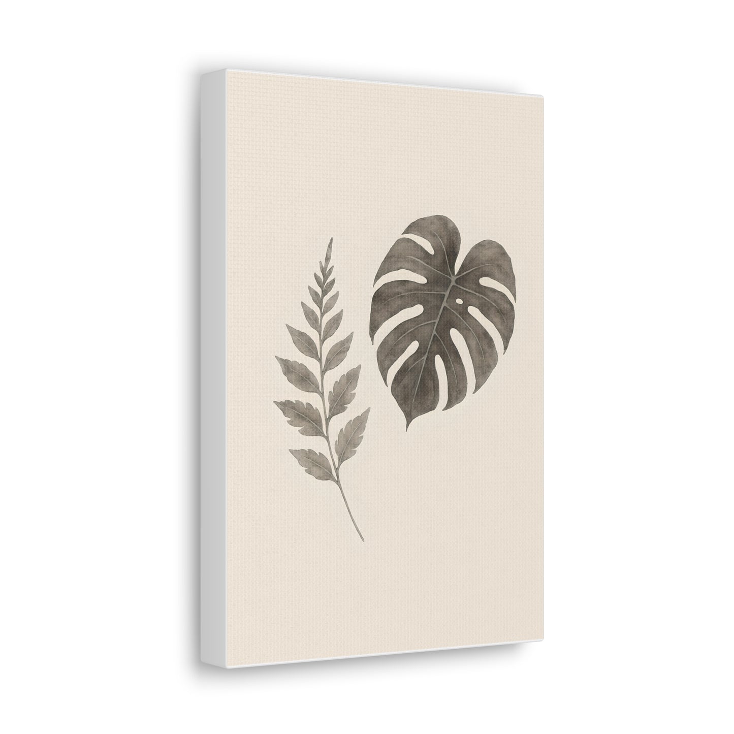 Botanical Wall Art Print, Minimalist Home Decor, Nature Artwork, Modern Room Decor, Fern and Monstera Leaves