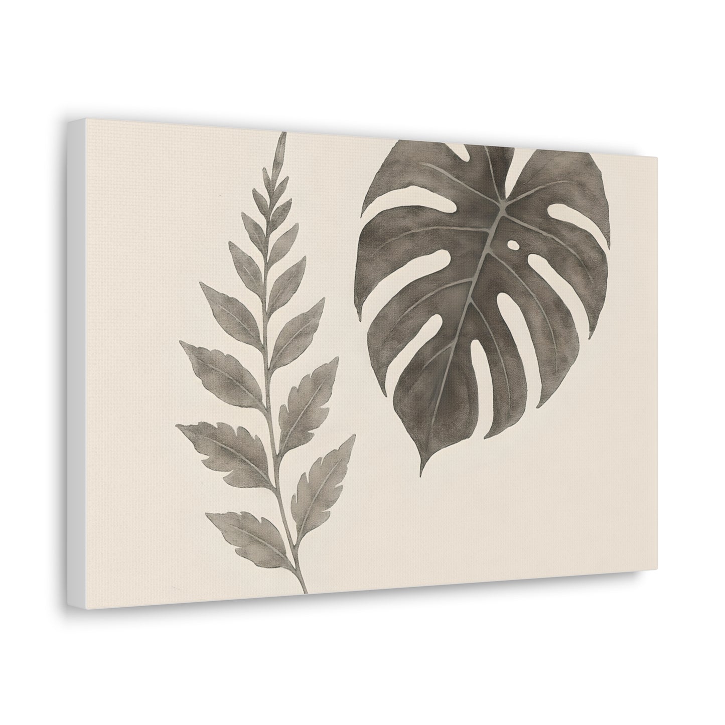 Botanical Wall Art Print, Minimalist Home Decor, Nature Artwork, Modern Room Decor, Fern and Monstera Leaves