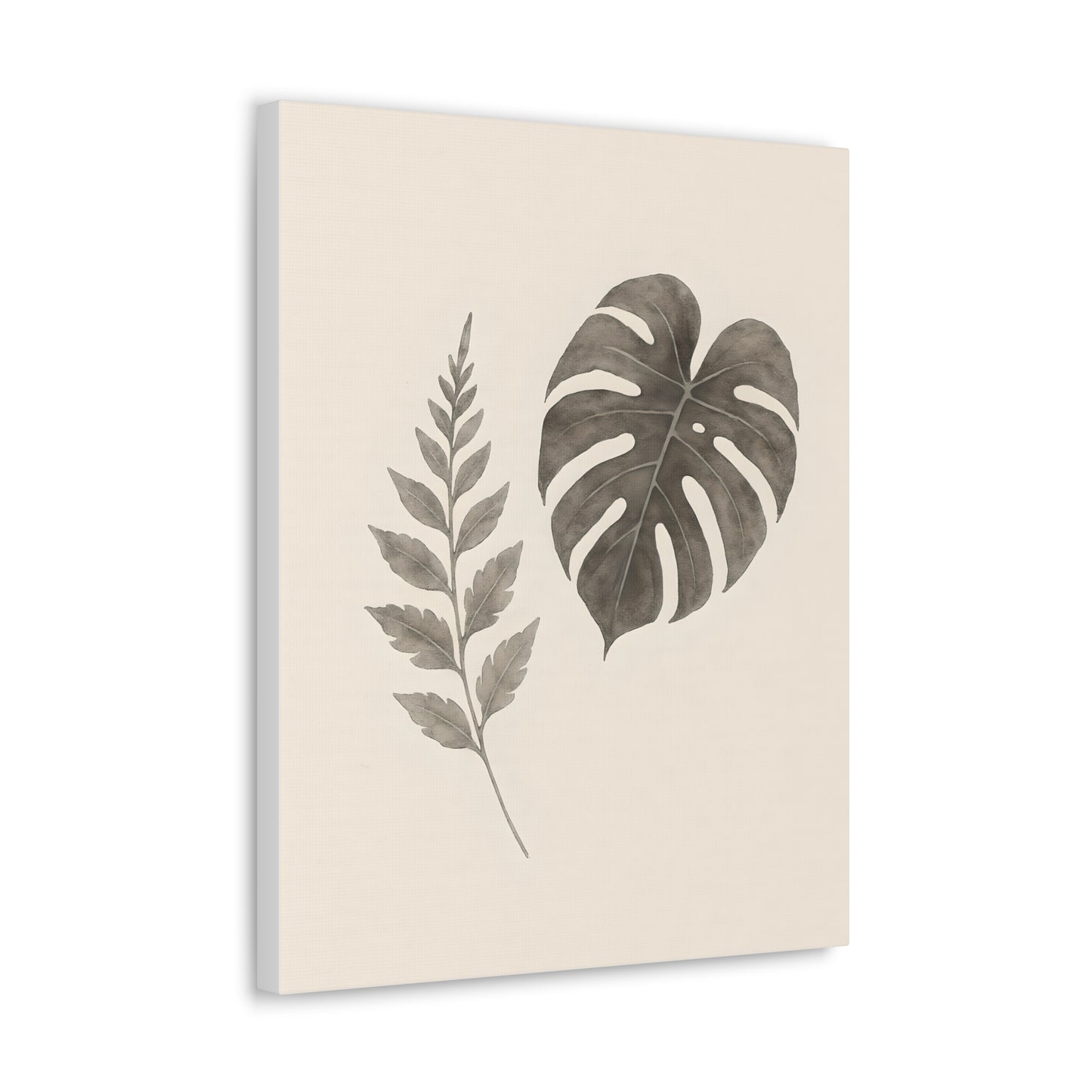Botanical Wall Art Print, Minimalist Home Decor, Nature Artwork, Modern Room Decor, Fern and Monstera Leaves
