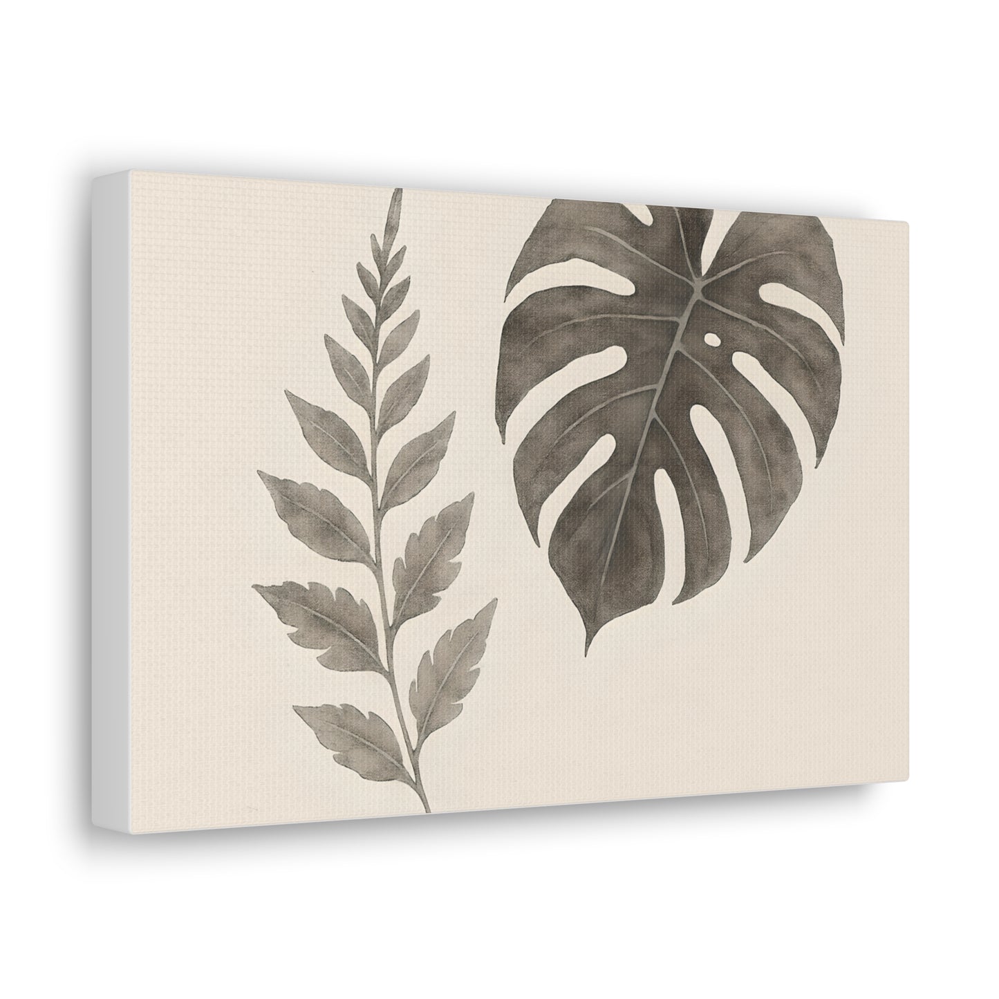 Botanical Wall Art Print, Minimalist Home Decor, Nature Artwork, Modern Room Decor, Fern and Monstera Leaves