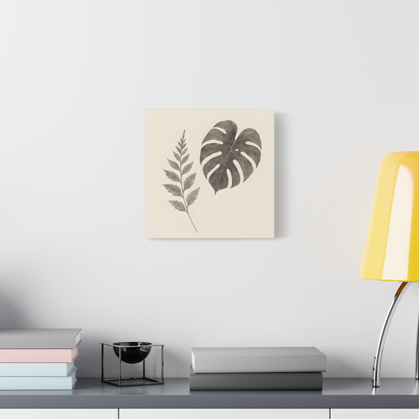 Botanical Wall Art Print, Minimalist Home Decor, Nature Artwork, Modern Room Decor, Fern and Monstera Leaves