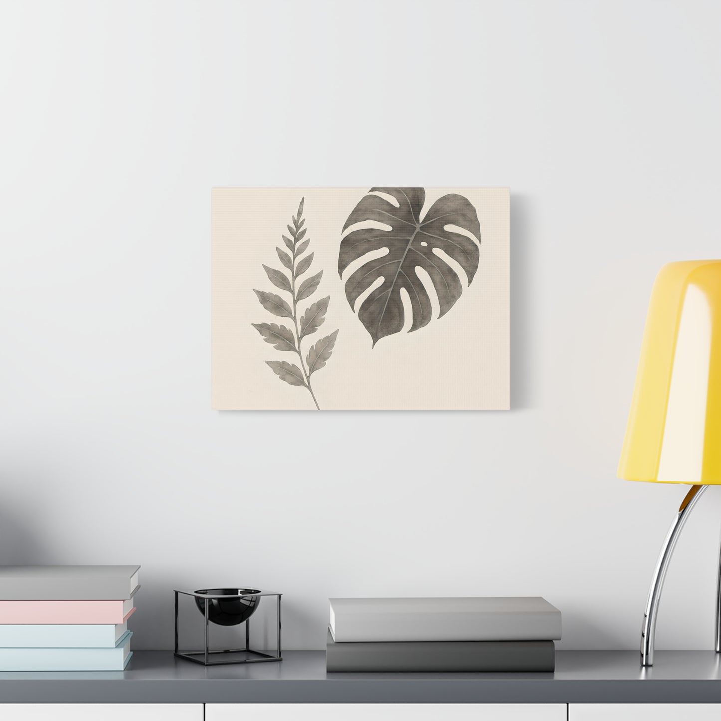 Botanical Wall Art Print, Minimalist Home Decor, Nature Artwork, Modern Room Decor, Fern and Monstera Leaves