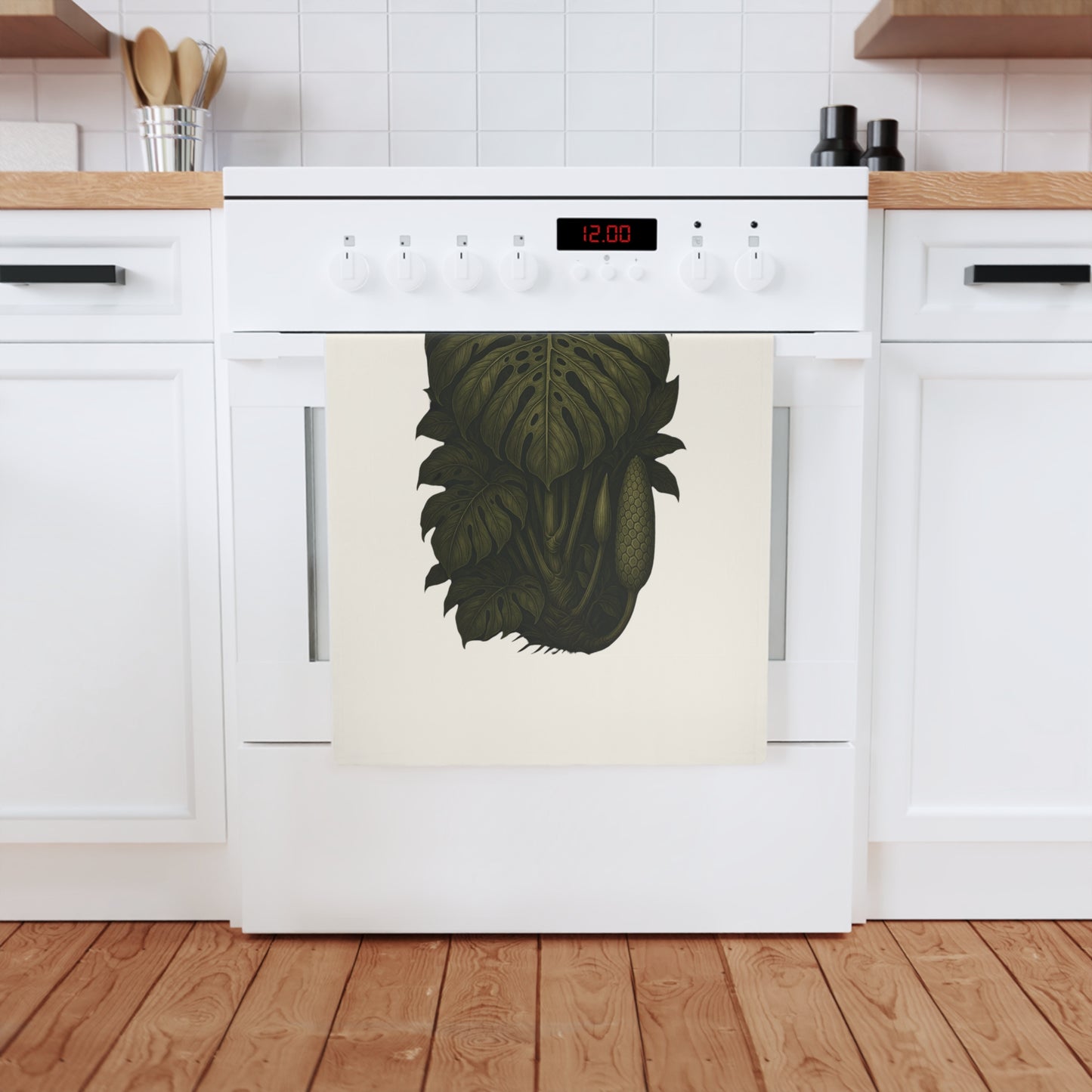 Monstera Leaf Cotton Tea Towel | Kitchen Decor, Plant Lover Gift, Eco-Friendly, Housewarming, Botanical Art