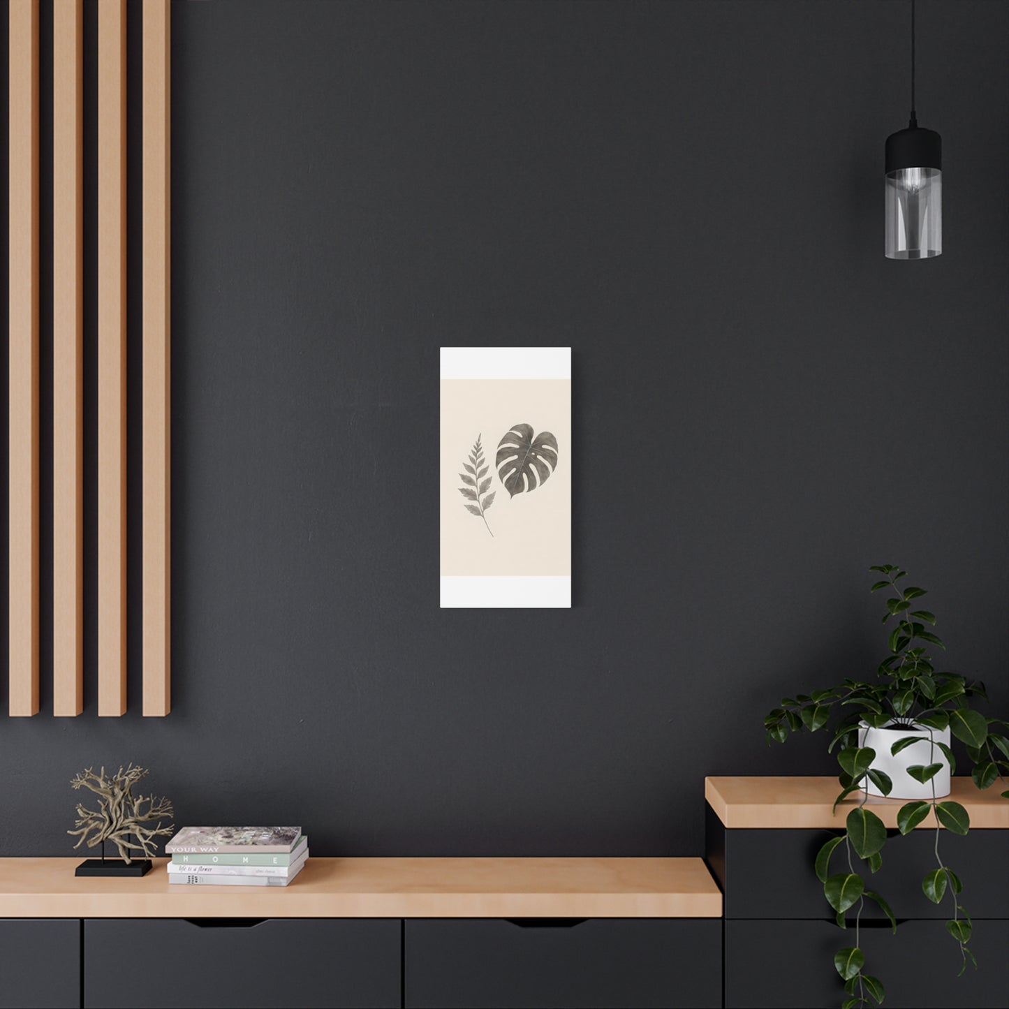 Botanical Wall Art Print, Minimalist Home Decor, Nature Artwork, Modern Room Decor, Fern and Monstera Leaves