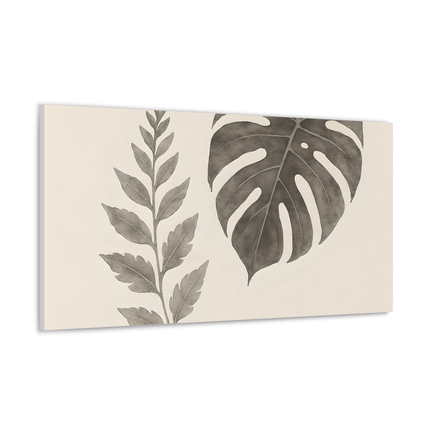Botanical Wall Art Print, Minimalist Home Decor, Nature Artwork, Modern Room Decor, Fern and Monstera Leaves