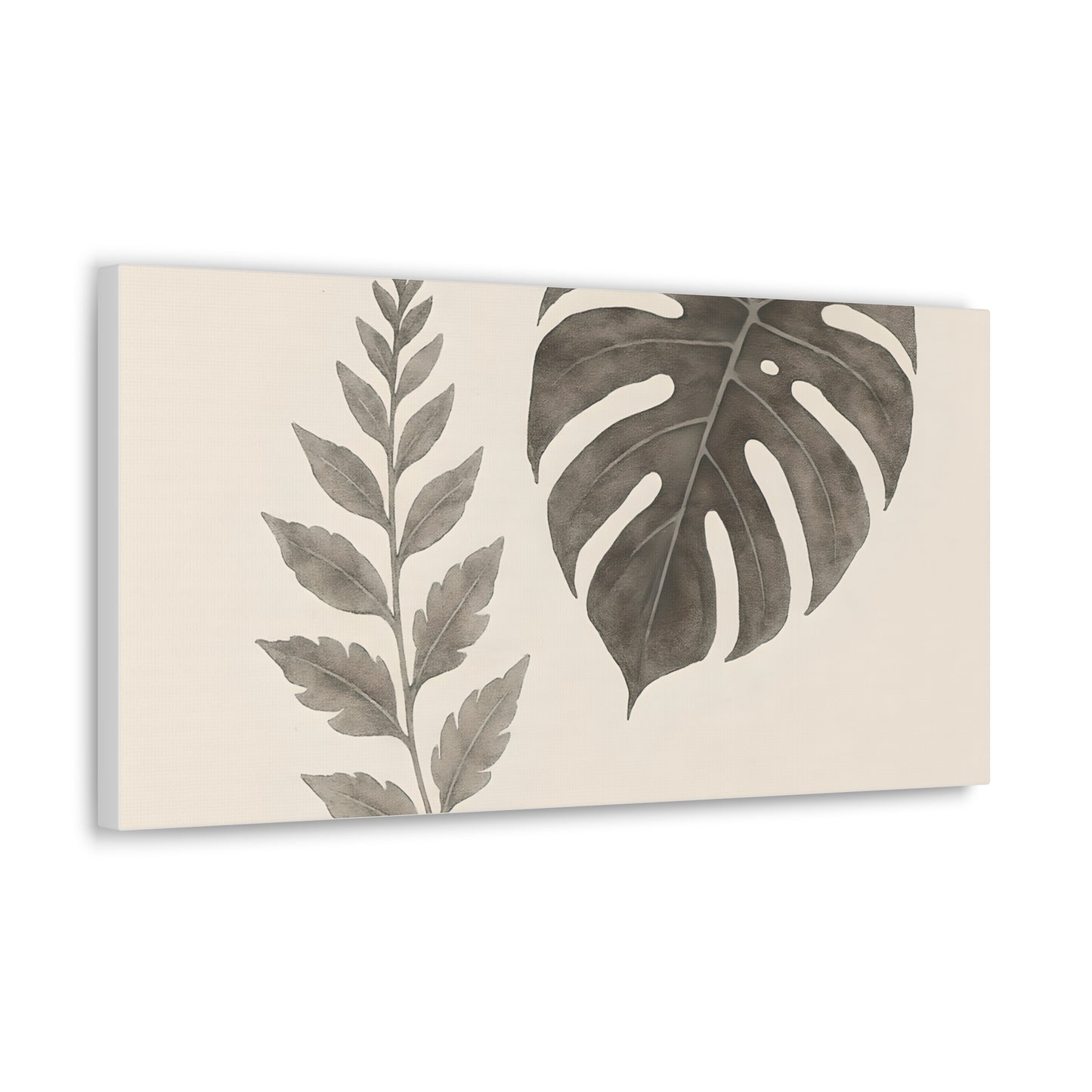Botanical Wall Art Print, Minimalist Home Decor, Nature Artwork, Modern Room Decor, Fern and Monstera Leaves