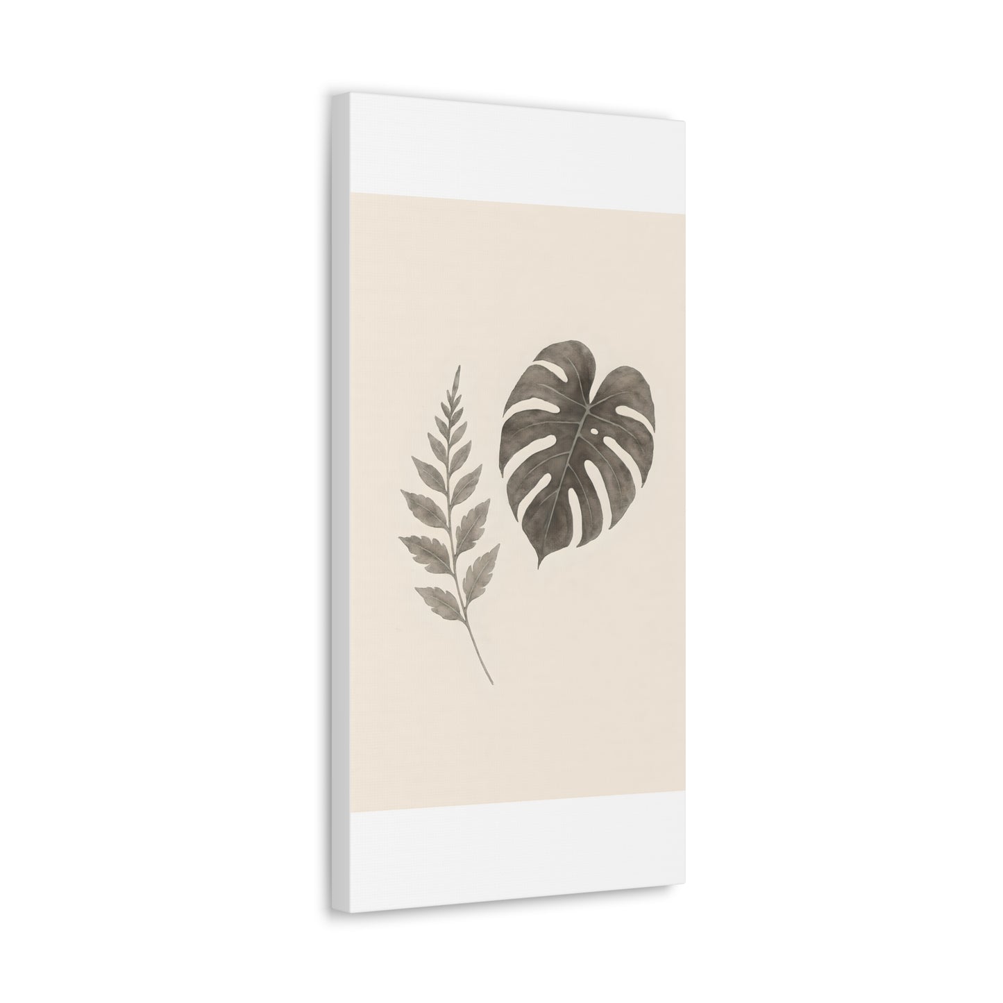 Botanical Wall Art Print, Minimalist Home Decor, Nature Artwork, Modern Room Decor, Fern and Monstera Leaves